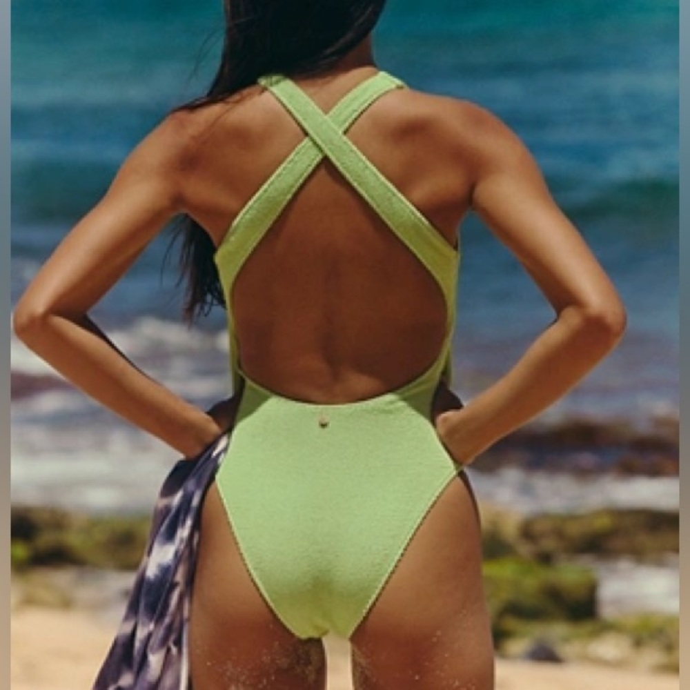 Free People Rhythm Swim Cross-Back Kiwi Size Small